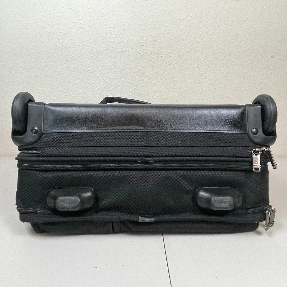 TUMI Alpha Wheeled Briefcase 26103D4 Black Nylon Expandable Rolling Laptop Bag